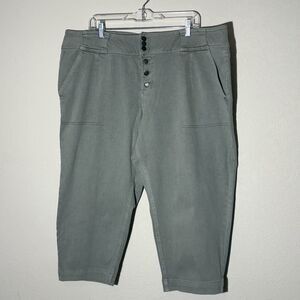 Womens Jeans Cropped Plus 22W Lt Sage Green Denim‎ Hi Rise C EST 1946